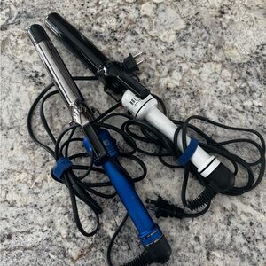 Professional Curling Iron Set - Black and Blue